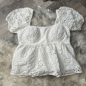 White eyelet Lily Pulitzer top